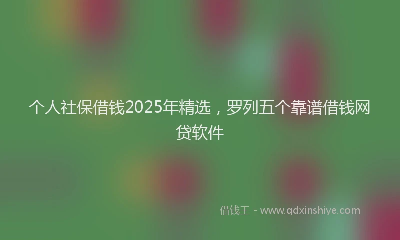 个人社保借钱2025年精选,罗列五个靠谱借钱网贷软件