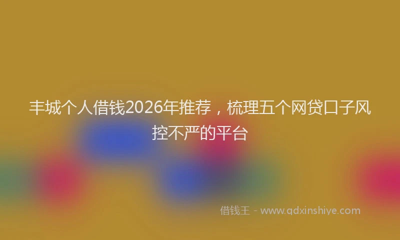 丰城个人借钱2026年推荐，梳理五个网贷口子风控不严的平台