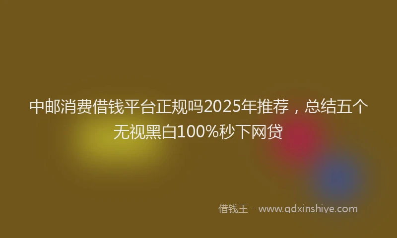 中邮消费借钱平台正规吗2025年推荐,总结五个无视黑白100%秒下网贷