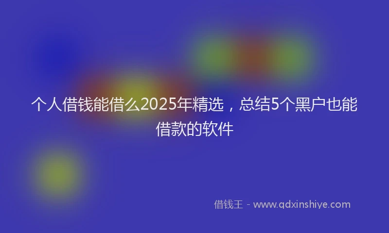 个人借钱能借么2025年精选,总结5个黑户也能借款的软件