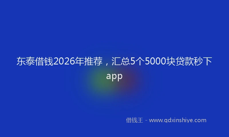 东泰借钱2026年推荐，汇总5个5000块贷款秒下app