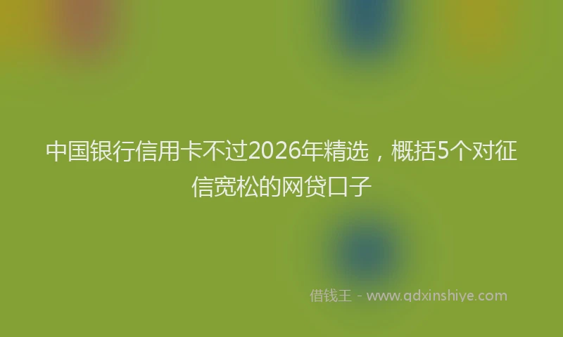 中国银行信用卡不过2026年精选,概括5个对征信宽松的网贷口子