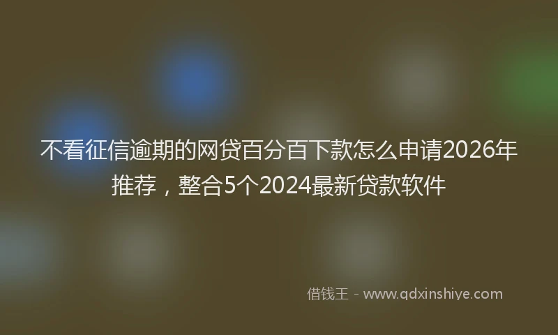 不看征信逾期的网贷百分百下款怎么申请2026年推荐，整合5个2024最新贷款软件