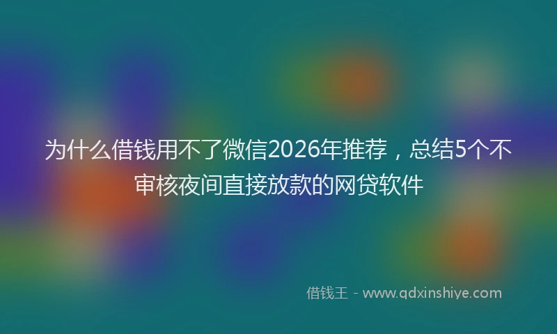 为什么借钱用不了微信2026年推荐，总结5个不审核夜间直接放款的网贷软件