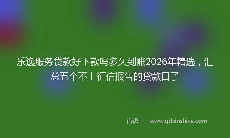 乐逸服务贷款好下款吗多久到账2026年精选，汇总五个不上征信报告的贷款口子