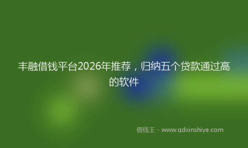 丰融借钱平台2026年推荐，归纳五个贷款通过高的软件