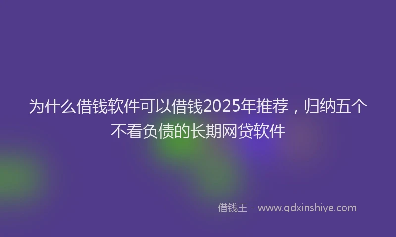 为什么借钱软件可以借钱2025年推荐，归纳五个不看负债的长期网贷软件