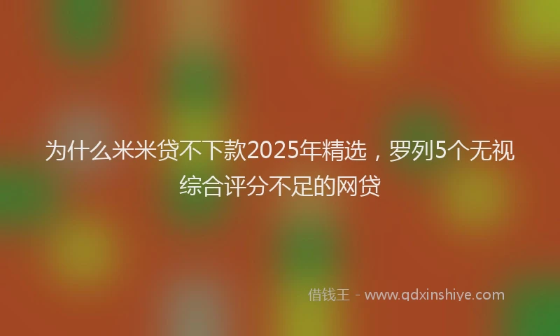为什么米米贷不下款2025年精选，罗列5个无视综合评分不足的网贷