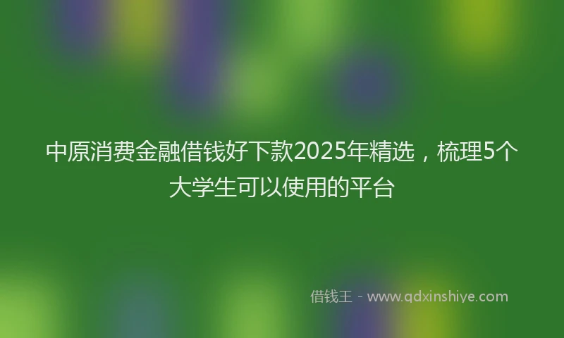 中原消费金融借钱好下款2025年精选，梳理5个大学生可以使用的平台
