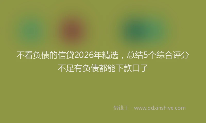 不看负债的信贷2026年精选,总结5个综合评分不足有负债都能下款口子