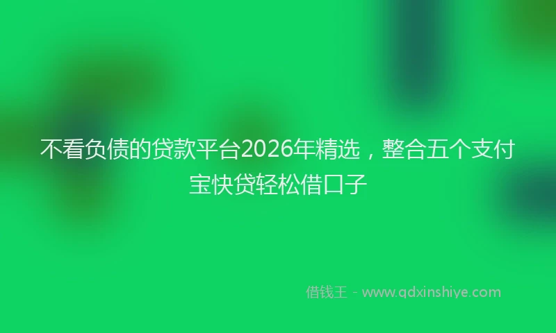 不看负债的贷款平台2026年精选，整合五个支付宝快贷轻松借口子