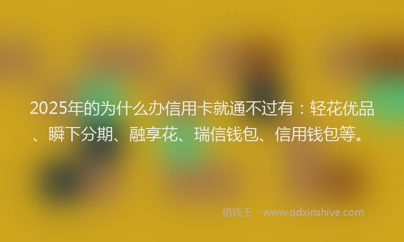2025年的为什么办信用卡就通不过有:轻花优品、瞬下分期、融享花、瑞信钱包、信用钱包等。