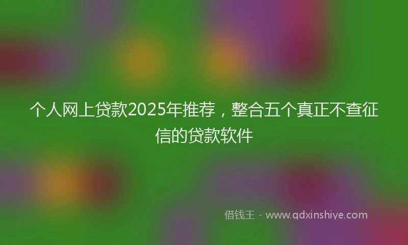 个人网上贷款2025年推荐,整合五个真正不查征信的贷款软件