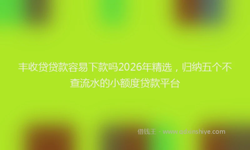 丰收贷贷款容易下款吗2026年精选，归纳五个不查流水的小额度贷款平台