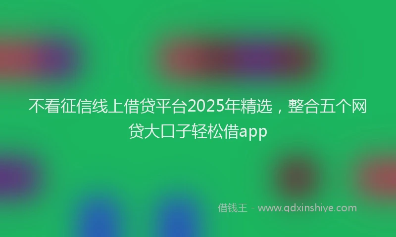 不看征信线上借贷平台2025年精选，整合五个网贷大口子轻松借app