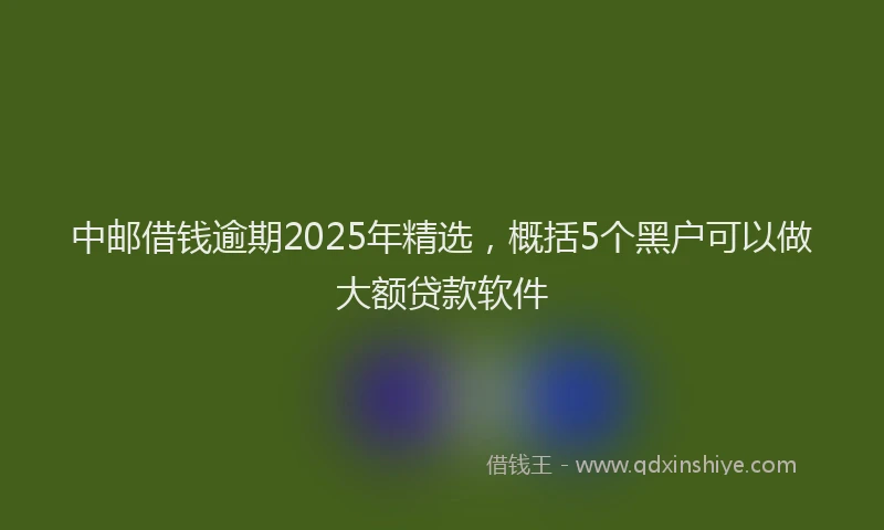 中邮借钱逾期2025年精选,概括5个黑户可以做大额贷款软件