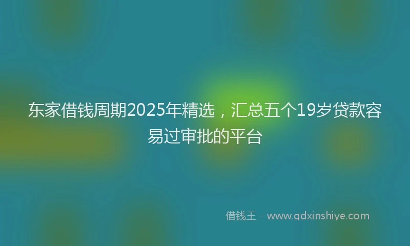 东家借钱周期2025年精选,汇总五个19岁贷款容易过审批的平台