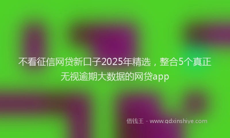 不看征信网贷新口子2025年精选，整合5个真正无视逾期大数据的网贷app