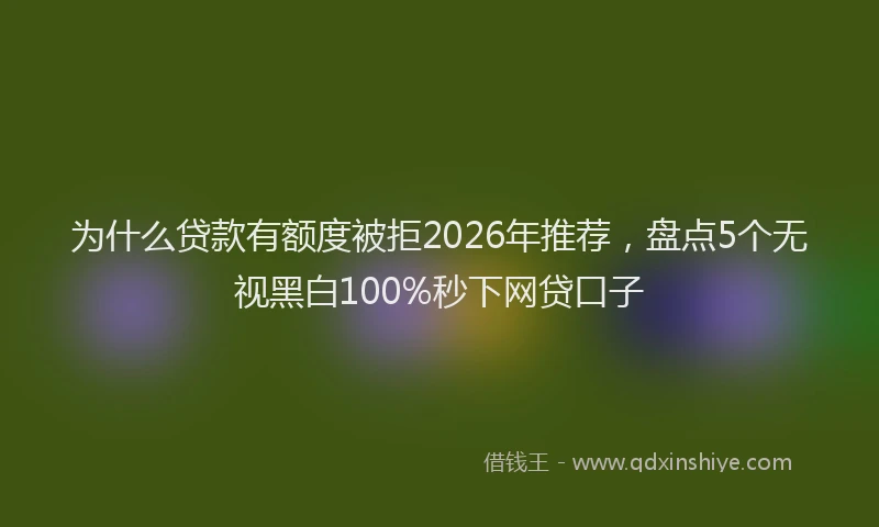 为什么贷款有额度被拒2026年推荐，盘点5个无视黑白100%秒下网贷口子