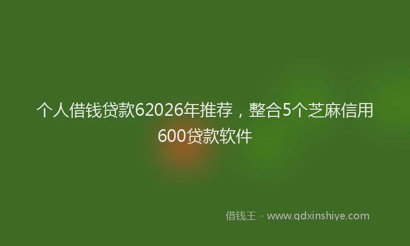 个人借钱贷款62026年推荐，整合5个芝麻信用600贷款软件