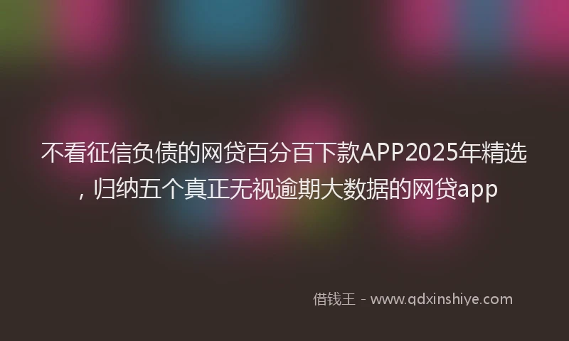 不看征信负债的网贷百分百下款APP2025年精选，归纳五个真正无视逾期大数据的网贷app