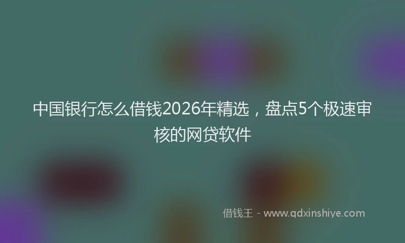中国银行怎么借钱2026年精选，盘点5个极速审核的网贷软件