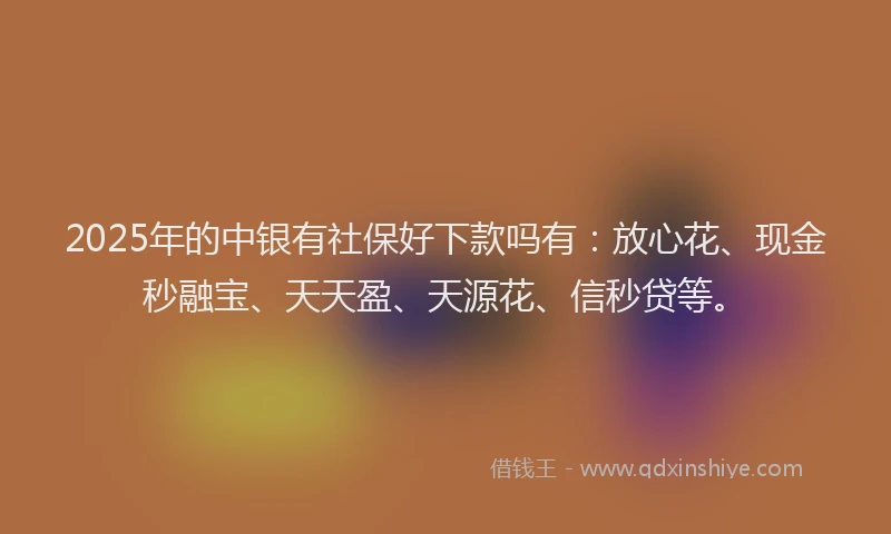 2025年的中银有社保好下款吗有：放心花、现金秒融宝、天天盈、天源花、信秒贷等。