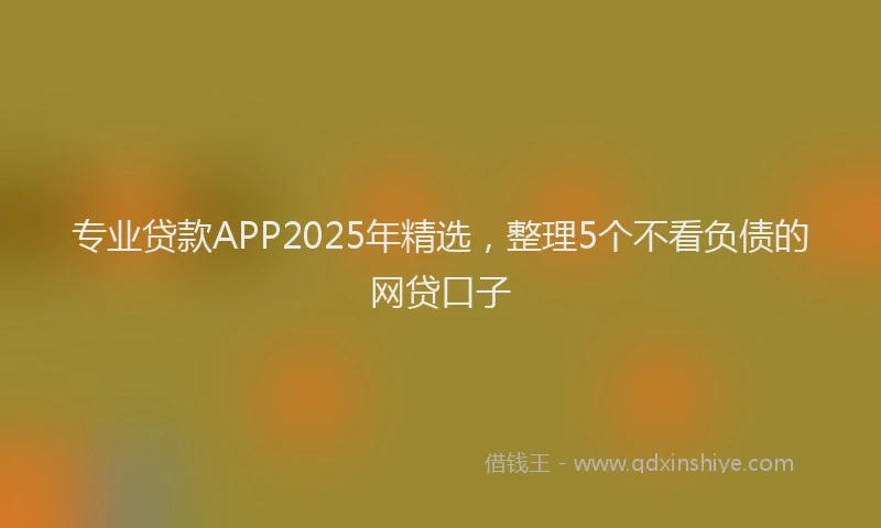 专业贷款APP2025年精选,整理5个不看负债的网贷口子