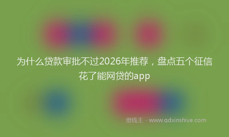 为什么贷款审批不过2026年推荐，盘点五个征信花了能网贷的app