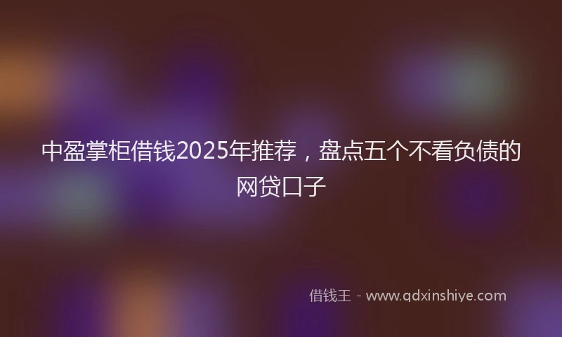 中盈掌柜借钱2025年推荐，盘点五个不看负债的网贷口子