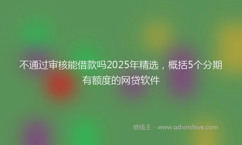 不通过审核能借款吗2025年精选，概括5个分期有额度的网贷软件