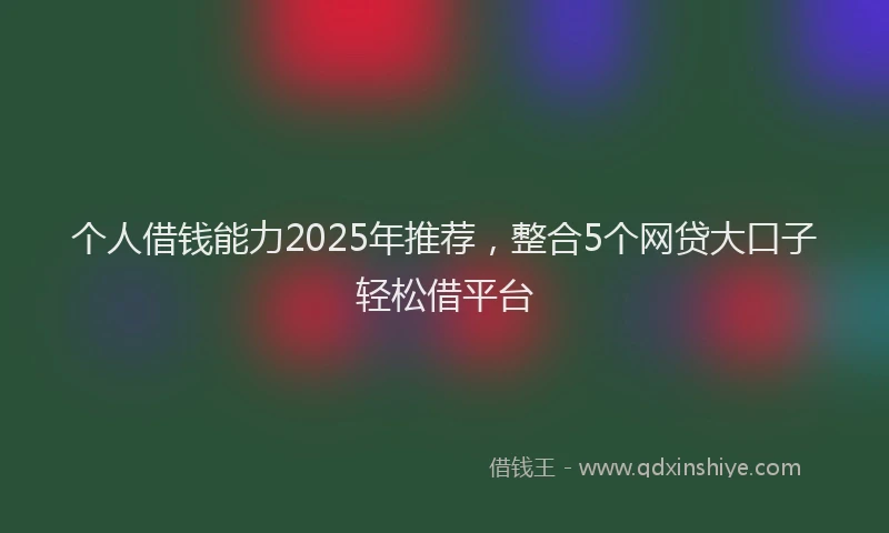 个人借钱能力2025年推荐，整合5个网贷大口子轻松借平台