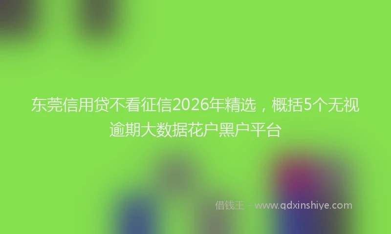 东莞信用贷不看征信2026年精选,概括5个无视逾期大数据花户黑户平台