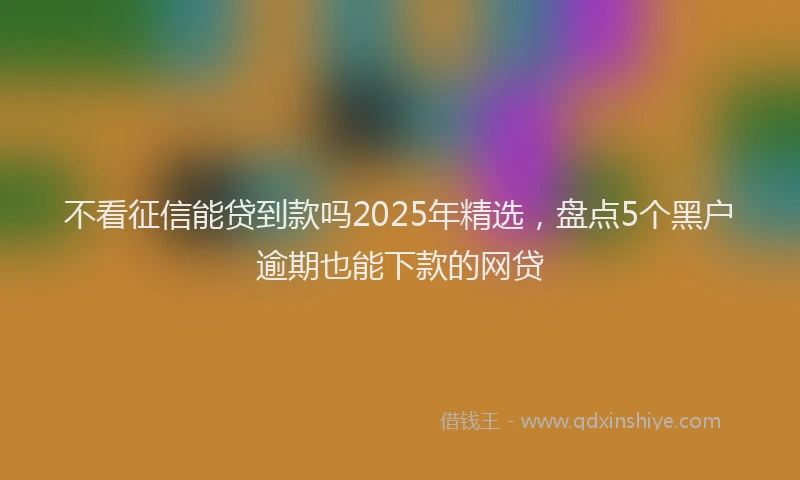 不看征信能贷到款吗2025年精选，盘点5个黑户逾期也能下款的网贷