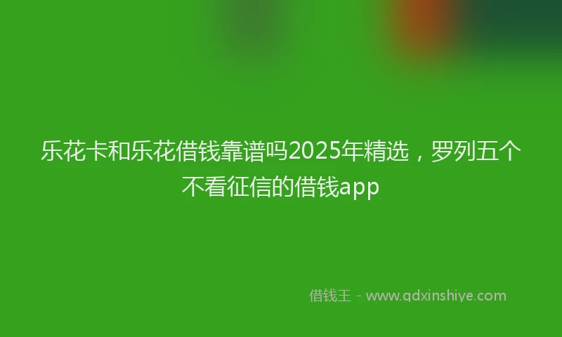 乐花卡和乐花借钱靠谱吗2025年精选，罗列五个不看征信的借钱app