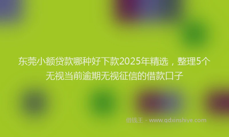东莞小额贷款哪种好下款2025年精选，整理5个无视当前逾期无视征信的借款口子