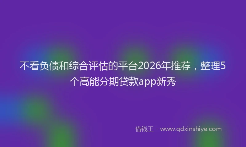 不看负债和综合评估的平台2026年推荐，整理5个高能分期贷款app新秀
