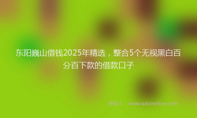 东阳巍山借钱2025年精选，整合5个无视黑白百分百下款的借款口子