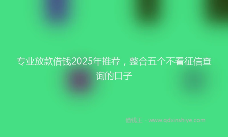 专业放款借钱2025年推荐，整合五个不看征信查询的口子