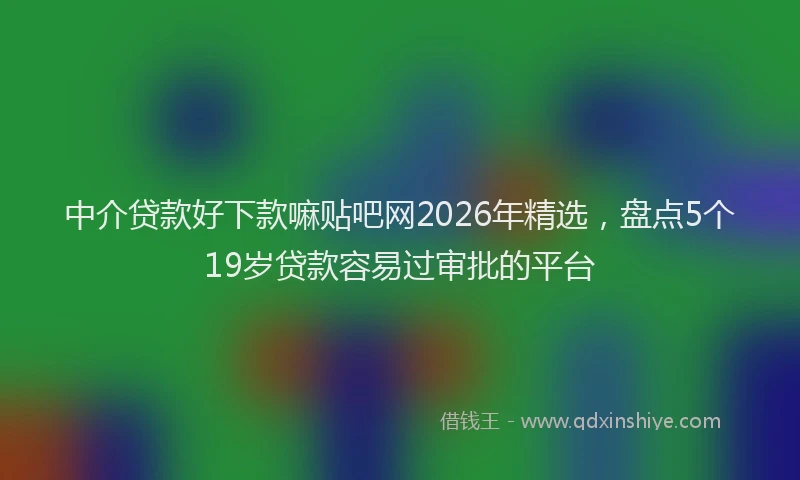 中介贷款好下款嘛贴吧网2026年精选，盘点5个19岁贷款容易过审批的平台