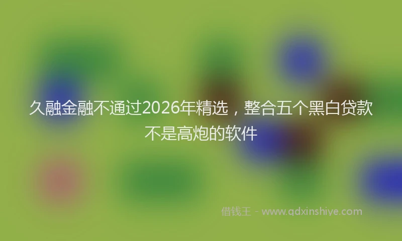 久融金融不通过2026年精选，整合五个黑白贷款不是高炮的软件