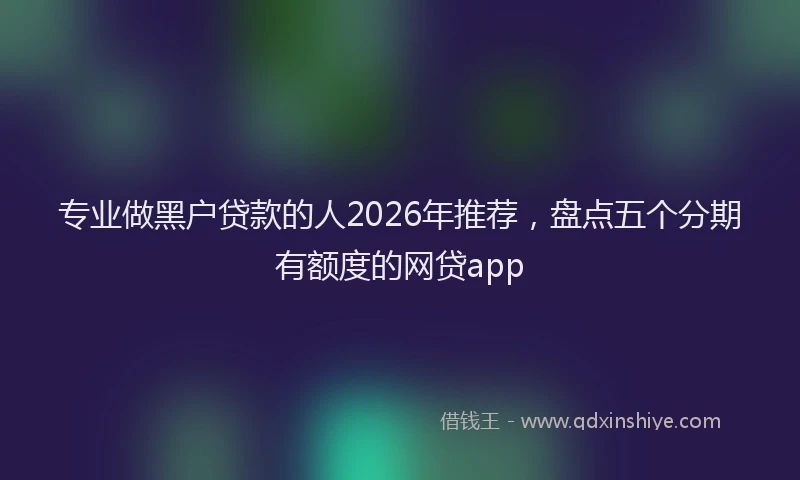 专业做黑户贷款的人2026年推荐，盘点五个分期有额度的网贷app