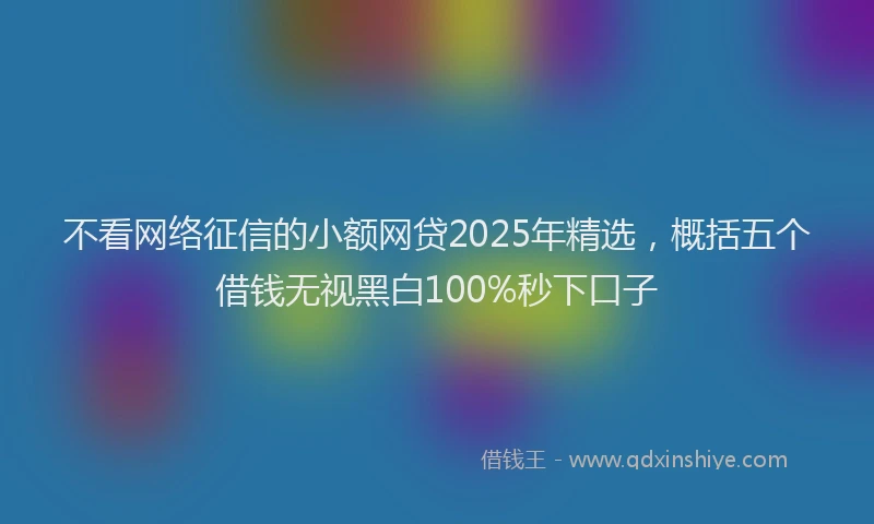 不看网络征信的小额网贷2025年精选，概括五个借钱无视黑白100%秒下口子