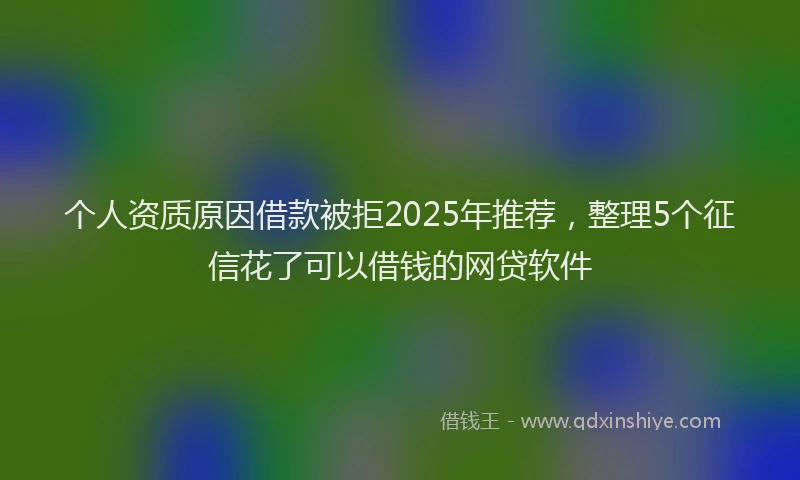 个人资质原因借款被拒2025年推荐，整理5个征信花了可以借钱的网贷软件