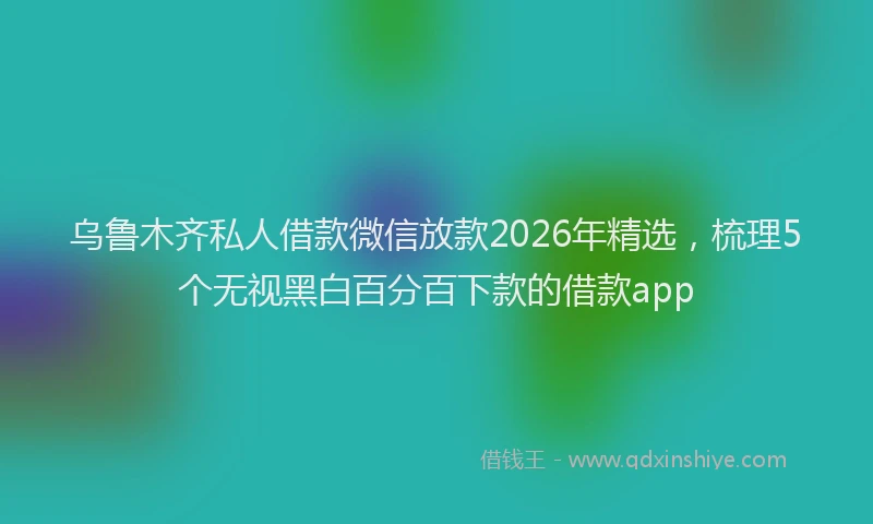乌鲁木齐私人借款微信放款2026年精选，梳理5个无视黑白百分百下款的借款app