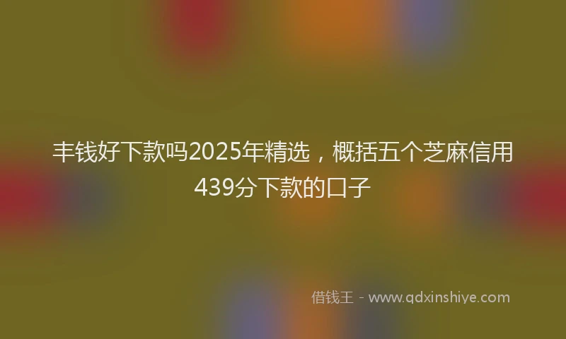 丰钱好下款吗2025年精选，概括五个芝麻信用439分下款的口子