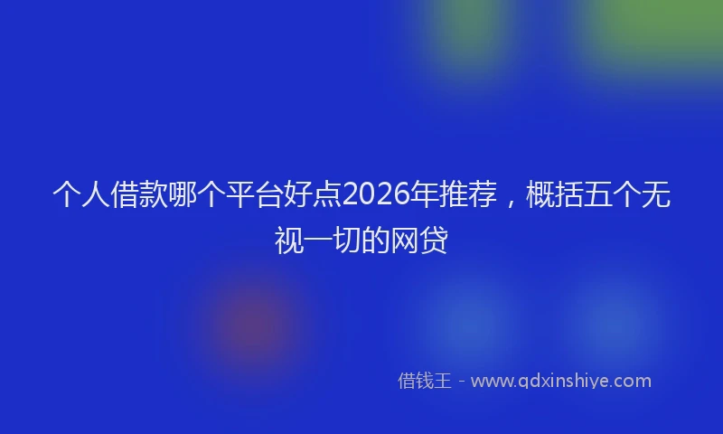个人借款哪个平台好点2026年推荐，概括五个无视一切的网贷
