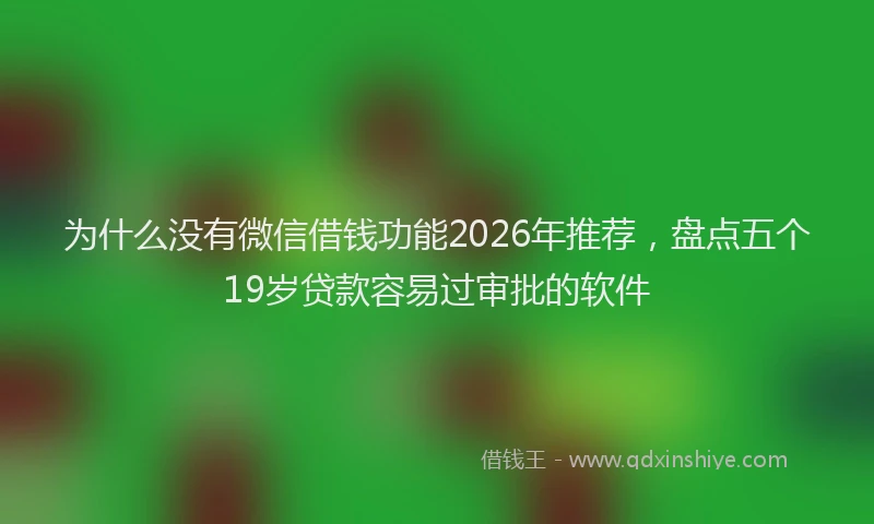 为什么没有微信借钱功能2026年推荐，盘点五个19岁贷款容易过审批的软件