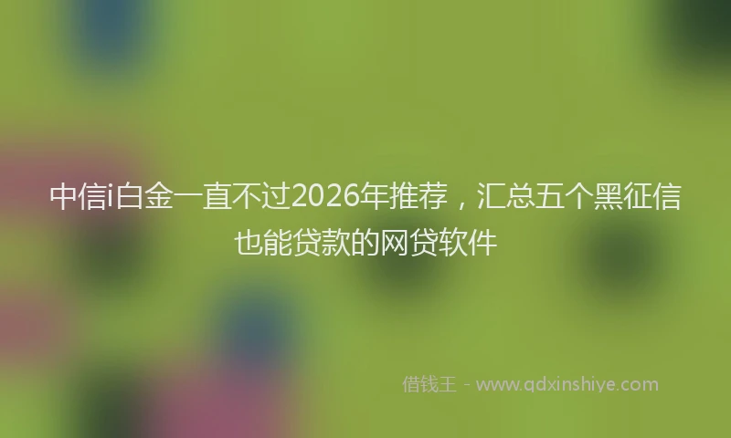 中信i白金一直不过2026年推荐，汇总五个黑征信也能贷款的网贷软件