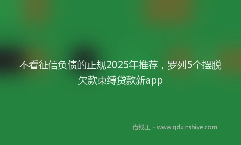 不看征信负债的正规2025年推荐，罗列5个摆脱欠款束缚贷款新app